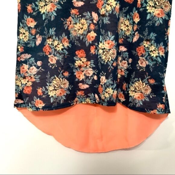 Rue 21 floral peach blue lace XS - Picture 2 of 7
